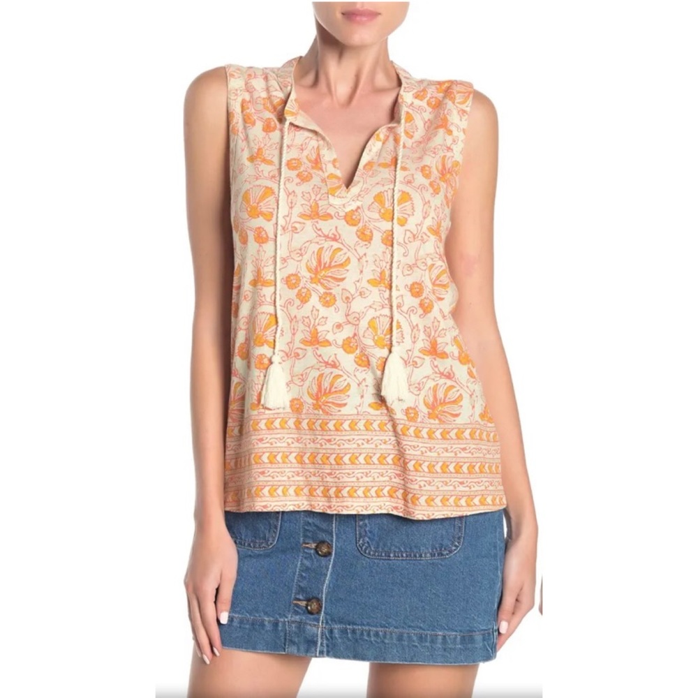 Lucky Brand Woodblock Print Tank S